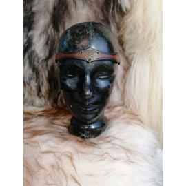 Tour de tête marron et noir avec ornementation bronze